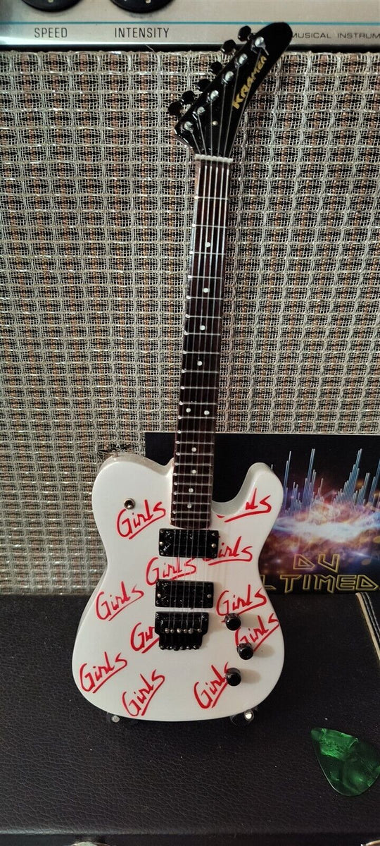 MICK MARS - Signature White Girls x3 1:4 Scale Replica Guitar ~Axe