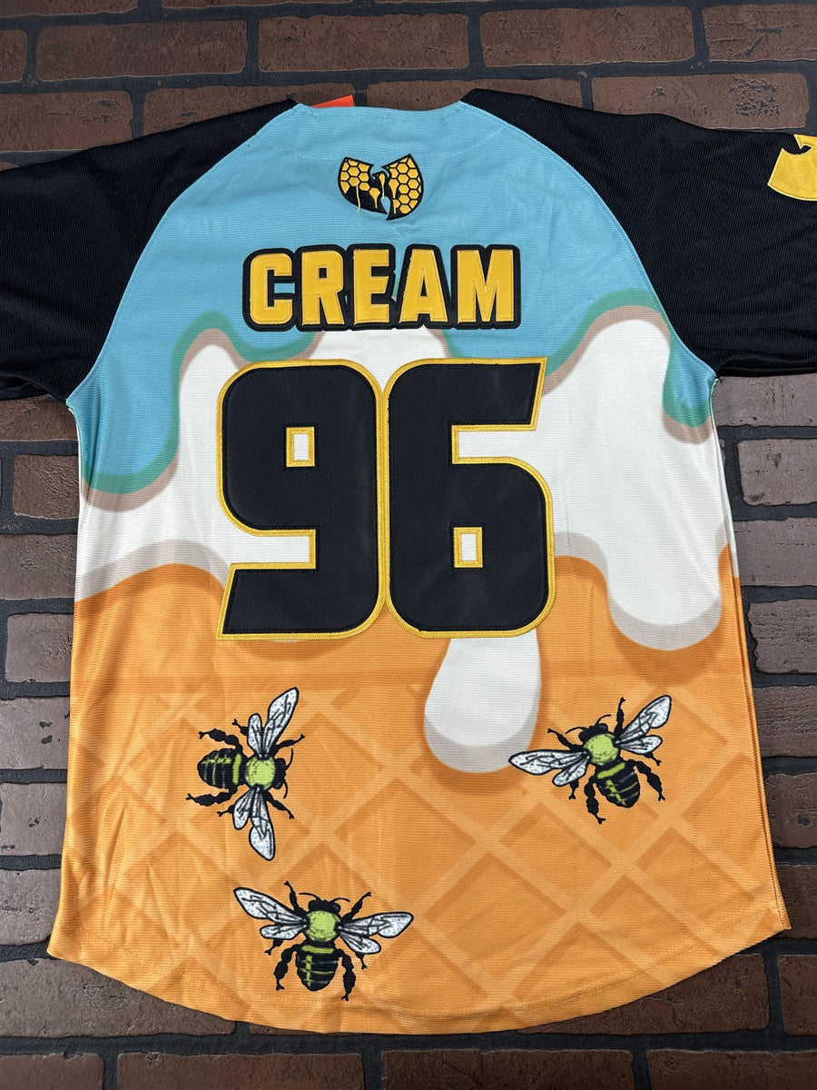 WU-TANG CLAN Bee/Cream Headgear Classics Baseball Jersey ~Never