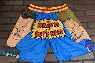 BEAVIS & BUTTHEAD Blue Headgear Classics Basketball Shorts ~Never Worn~ S M XL