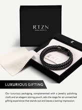 Load image into Gallery viewer, Double Black Braided Leather Bracelet