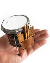 Load image into Gallery viewer, Mini Leather Drumstick Bag &amp; Drumsticks for 1:4 Scale Drums