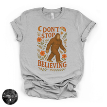 Load image into Gallery viewer, Don't Stop Believing Bigfoot Tee | Cryptid Graphic T-Shirt