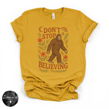 Load image into Gallery viewer, Don't Stop Believing Bigfoot Tee | Cryptid Graphic T-Shirt