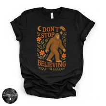 Load image into Gallery viewer, Don't Stop Believing Bigfoot Tee | Cryptid Graphic T-Shirt