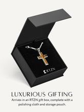 Load image into Gallery viewer, Tiger Eye Cross Pendant Necklace