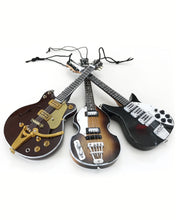 Load image into Gallery viewer, 6” Fab Four Ed Sullivan Set of 3 Mini Guitar Holiday Ornament