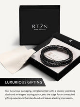 Load image into Gallery viewer, Stacked Black Leather &amp; Black Onyx Bead Bracelet
