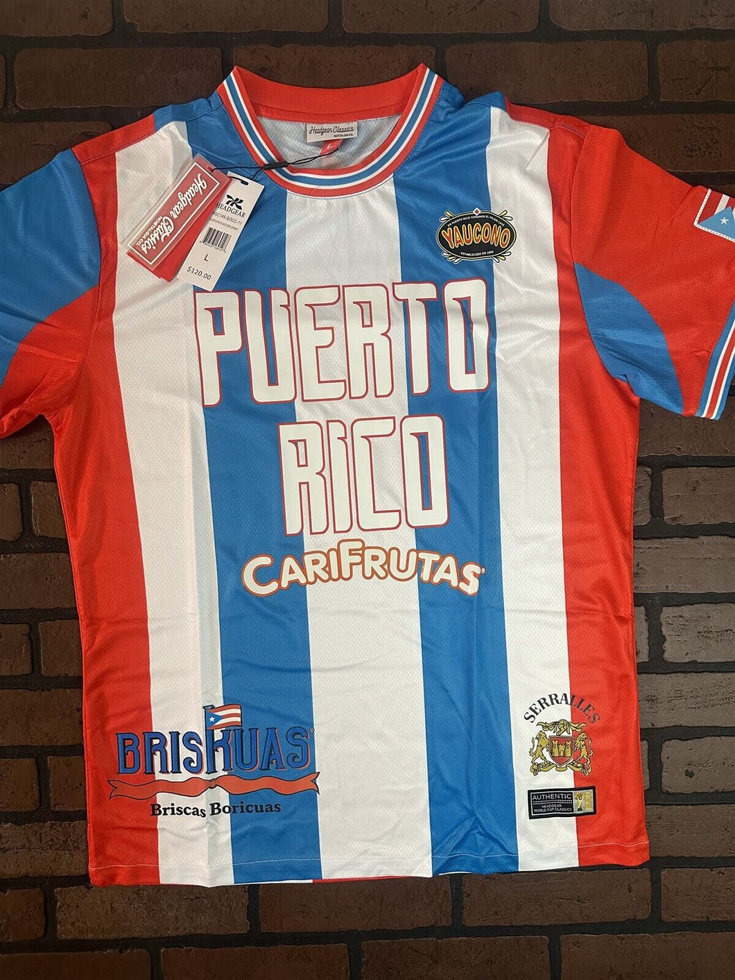 PUERTO RICO 1990 World Cup National Team Headgear Classics Soccer Jersey ~New~