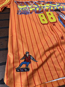 BACK TO THE FUTURE Headgear Classics Orange Baseball Jersey ~Never Worn~L XL 2XL