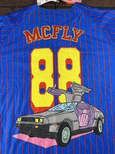 BACK TO THE FUTURE Headgear Classics Blue Baseball Jersey ~Never Worn~M L XL XXL