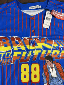 BACK TO THE FUTURE Headgear Classics Blue Baseball Jersey ~Never Worn~M L XL XXL