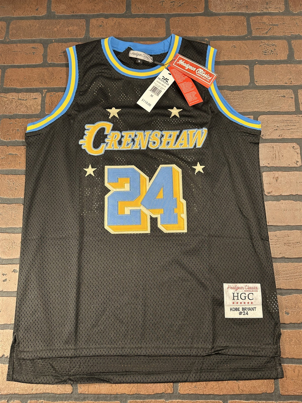 CRENSHAW Bryant #24 Headgear Classics Black Basketball Jersey ~Never Worn~ M-2XL