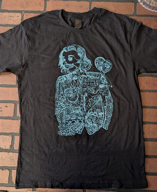 HOZIER -Alex Olan Fan Art w/ Blue Person & Song Titles T-shirt ~Never Worn~S-2XL