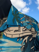 Load image into Gallery viewer, Surfing Skeleton Hawaiian Shirt Men’s Tropical Button-Up Aloha Beachwear ~New~