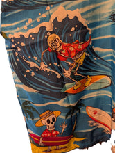 Load image into Gallery viewer, Surfing Skeleton Hawaiian Shirt Men’s Tropical Button-Up Aloha Beachwear ~New~