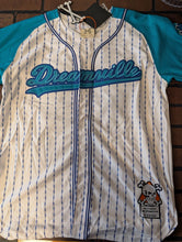 Load image into Gallery viewer, DREAMVILLE Barbed Wire Turquoise Brand X White Baseball Jersey ~New~ L XL