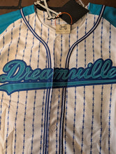 Load image into Gallery viewer, DREAMVILLE Barbed Wire Turquoise Brand X White Baseball Jersey ~New~ L XL