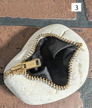 Load image into Gallery viewer, Unique Zipper Stone with Silk Lining Jewelry, Coin, Guitar Pick Holder ~Unique~