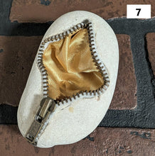 Load image into Gallery viewer, Unique Zipper Stone with Silk Lining Jewelry, Coin, Guitar Pick Holder ~Unique~