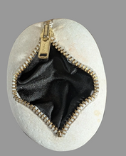 Load image into Gallery viewer, Unique Zipper Stone with Silk Lining Jewelry, Coin, Guitar Pick Holder ~Unique~