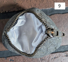 Load image into Gallery viewer, Unique Zipper Stone with Silk Lining Jewelry, Coin, Guitar Pick Holder ~Unique~