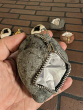 Load image into Gallery viewer, Unique Zipper Stone with Silk Lining Jewelry, Coin, Guitar Pick Holder ~Unique~