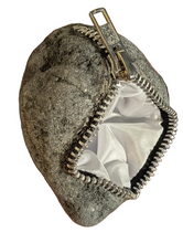 Load image into Gallery viewer, Unique Zipper Stone with Silk Lining Jewelry, Coin, Guitar Pick Holder ~Unique~