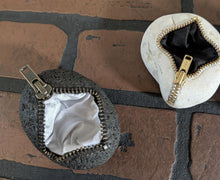 Load image into Gallery viewer, Unique Zipper Stone with Silk Lining Jewelry, Coin, Guitar Pick Holder ~Unique~