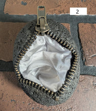 Load image into Gallery viewer, Unique Zipper Stone with Silk Lining Jewelry, Coin, Guitar Pick Holder ~Unique~