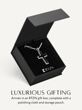 Load image into Gallery viewer, Black Onyx Cross Pendant Necklace