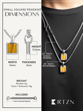 Load image into Gallery viewer, Tiger Eye Square Pendant Necklace