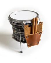 Load image into Gallery viewer, Mini Leather Drumstick Bag &amp; Drumsticks for 1:4 Scale Drums