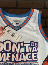 Load image into Gallery viewer, DON'T BE A MENACE TO SOCIETY White Headgear Classics Basketball Jersey ~New~ 3XL
