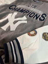Load image into Gallery viewer, NEW YORK YANKEES G-III 27X World Series Varsity Jacket~Faux Leather Sleeved~