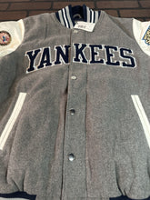 Load image into Gallery viewer, NEW YORK YANKEES G-III 27X World Series Varsity Jacket~Faux Leather Sleeved~
