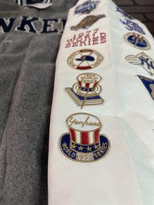 NEW YORK YANKEES G-III 27X World Series Varsity Jacket~Faux Leather Sleeved~