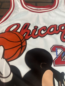 MICKEY MOUSE #23 White Headgear Classics Basketball Jersey ~Never Worn~ 2XL
