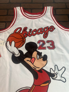 MICKEY MOUSE #23 White Headgear Classics Basketball Jersey ~Never Worn~ 2XL