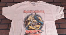Load image into Gallery viewer, IRON MAIDEN - World Piece 1983 Tour Tan Distressed T-shirt ~Never Worn~ L XL 2XL