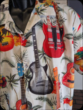 Load image into Gallery viewer, Hawaiian Guitar Shirt Men’s Tropical Button-Up Casual Aloha Beachwear ~New~M-2XL