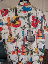 Load image into Gallery viewer, Hawaiian Guitar Shirt Men’s Tropical Button-Up Casual Aloha Beachwear ~New~M-2XL