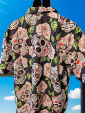 Load image into Gallery viewer, Sugar Skulls Hawaiian Shirt Men’s Tropical Button-Up Casual Aloha Beachwear~New~