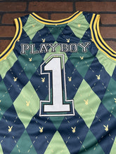Load image into Gallery viewer, PLAYBOY BUNNY Green Argyle Headgear Classics Basketball Jersey ~Never Worn~M-2XL