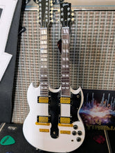 Load image into Gallery viewer, GIBSON Doubleneck SG EDS-1275 White 1:4 Scale Replica Guitar ~Axe Heaven~