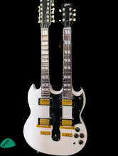Load image into Gallery viewer, GIBSON Doubleneck SG EDS-1275 White 1:4 Scale Replica Guitar ~Axe Heaven~
