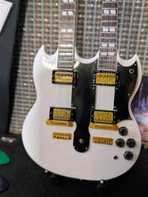 Load image into Gallery viewer, GIBSON Doubleneck SG EDS-1275 White 1:4 Scale Replica Guitar ~Axe Heaven~