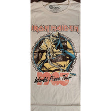 Load image into Gallery viewer, IRON MAIDEN - World Piece 1983 Tour Tan Distressed T-shirt ~Never Worn~ L XL 2XL