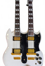 Load image into Gallery viewer, GIBSON Doubleneck SG EDS-1275 White 1:4 Scale Replica Guitar ~Axe Heaven~