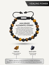 Load image into Gallery viewer, Tiger Eye &amp; Black Onyx Beaded Bracelet - Tulum