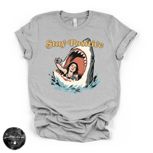Load image into Gallery viewer, Stay Positive Shark Attack Tee | Funny Summer Graphic T-Shirt